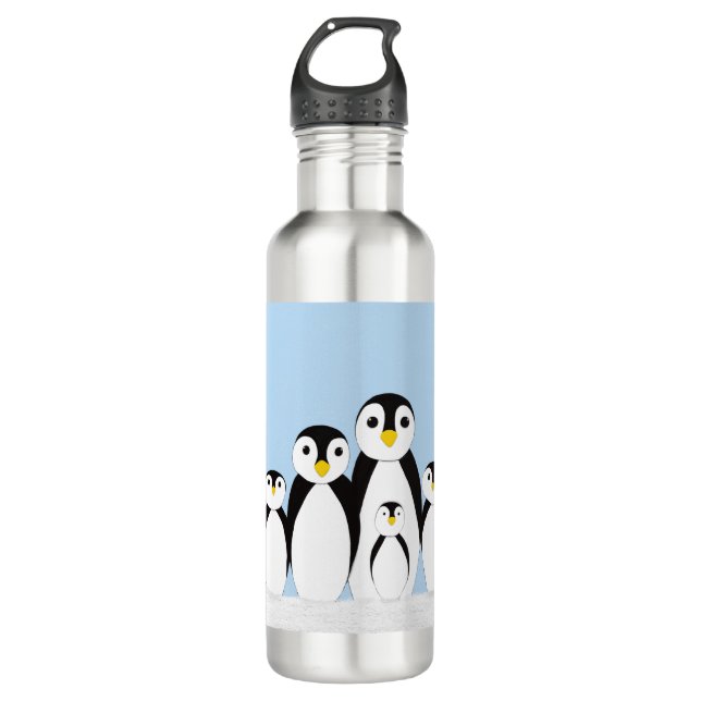 Botella De Agua Familia Cute Penguin (Anverso)