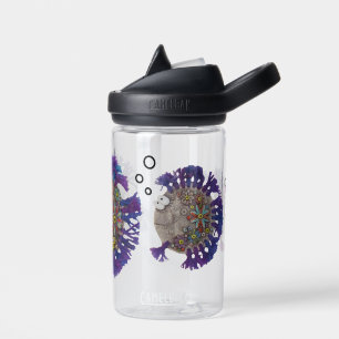 Botella de agua - Familia de peces azul y púrpura