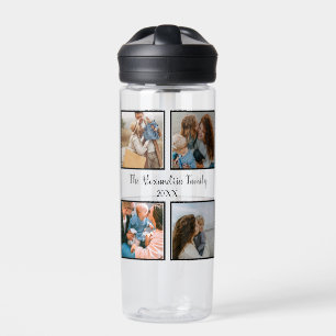 Botella De Agua Familia personalizada 4 plantilla de collage de fo