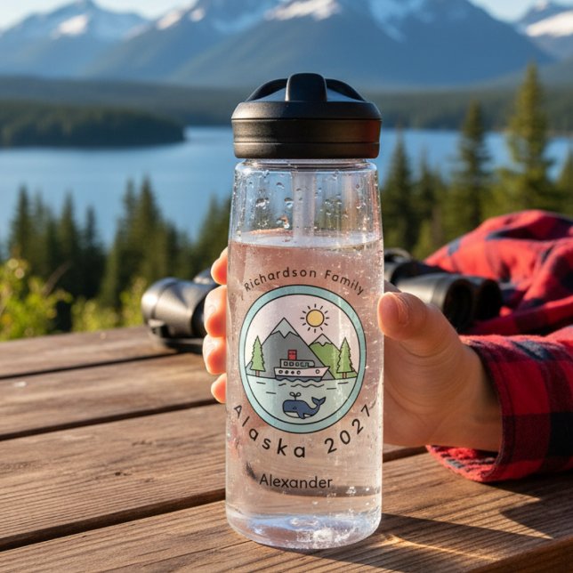 Botella De Agua Family Alaska Cruise Trip (Family Alaskan cruise water bottle)