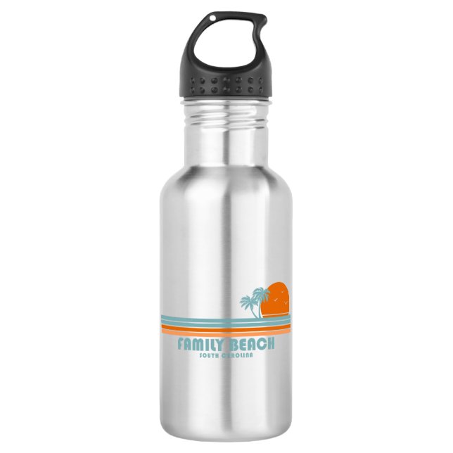 Botella De Agua Family Beach South Carolina Sun Palm Trees (Anverso)