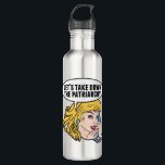 Botella De Agua Famosa Pop Art Anti Patriarcado Retro Mujeres<br><div class="desc">Derribemos el regalo del patriarcado. Diseño de feminismo artístico pop retro para una mujer fuerte a favor de la elección votando por liderazgo femenino en nuestro país. Levántate por los derechos de las mujeres y el empoderamiento de las mujeres con este genial personalizado de humor político que presenta a un...</div>