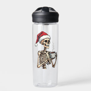 Botella De Agua Famoso Halloween bebiendo café Navidades Santa