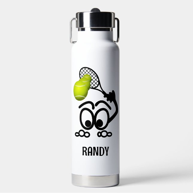 Botella De Agua Famoso jugador de tenis personalizado (Frente)