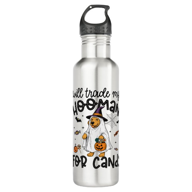 Botella De Agua Famoso perro dorado Halloween Fantasma (Anverso)