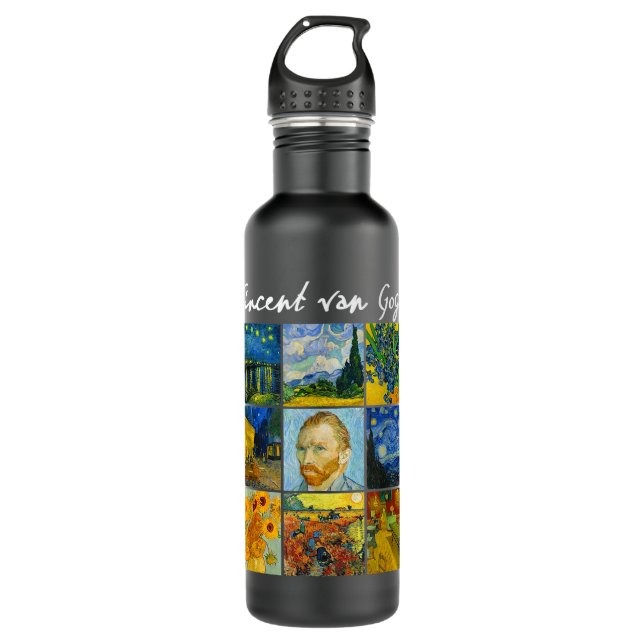 Botella De Agua Famoso Van Gogh Pinturas Art Starry Night Flowers (Anverso)
