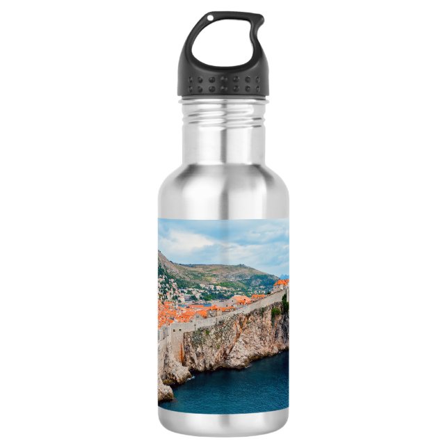 Botella De Agua Famosos techos y muros del casco antiguo de Dubrov (Anverso)