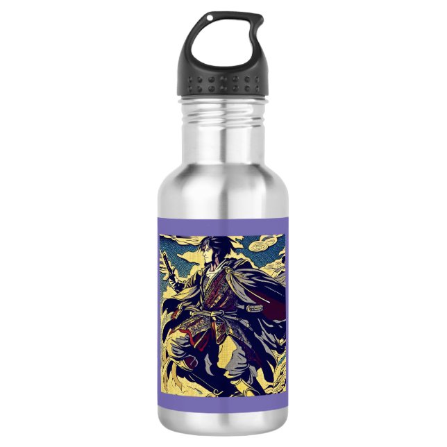 Botella De Agua Fantasía Anime Hero 2 - Woodcut japonesa (Anverso)