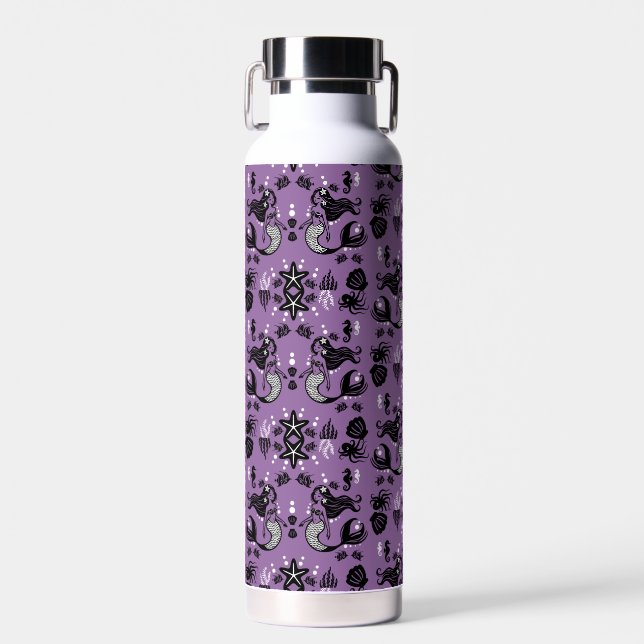 Botella De Agua Fantasía de Sirena Morada (Delantero)