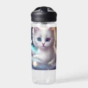 Botella De Agua Fantasía Fluffy White Cat