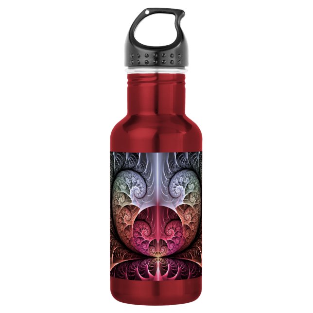 Botella De Agua Fantasía irreal abstracta arte fractal (Anverso)