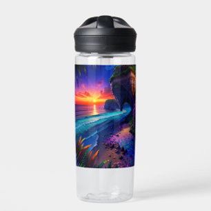 Botella De Agua Fantasía Playa Tropical Cuatro