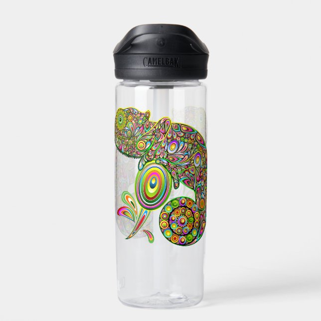 Botella De Agua Fantasía psicodélica de Chameleon (Atrás)