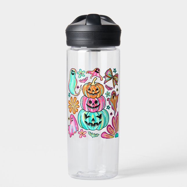 Botella De Agua Fantasma de la Calabaza de Boho Halloween (Delante)