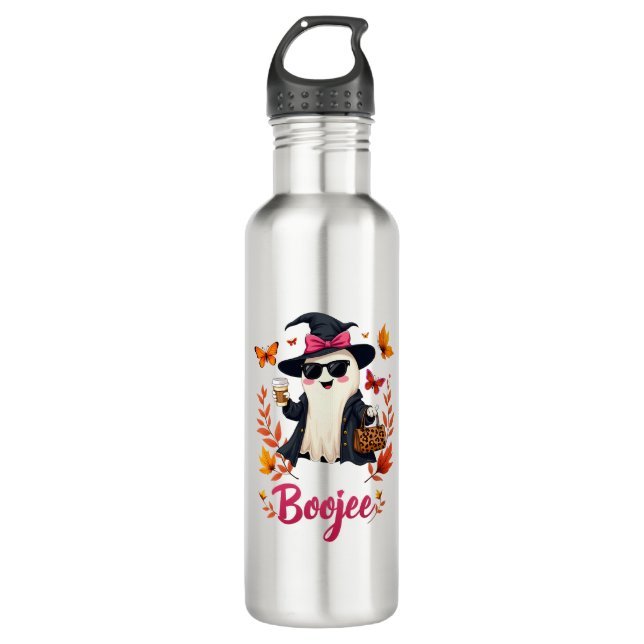 Botella De Agua Fantasma elegante de Boojee Sassy en Halloween (Anverso)