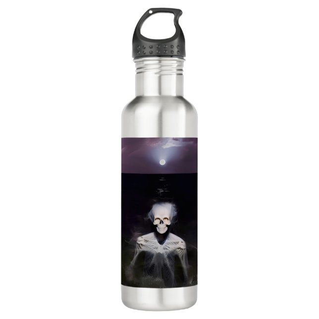 Botella De Agua Fantasma en el mar - Pintura de petróleo (Anverso)