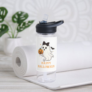 Botella De Agua Fantasma suave con barba y calabaza   Halloween