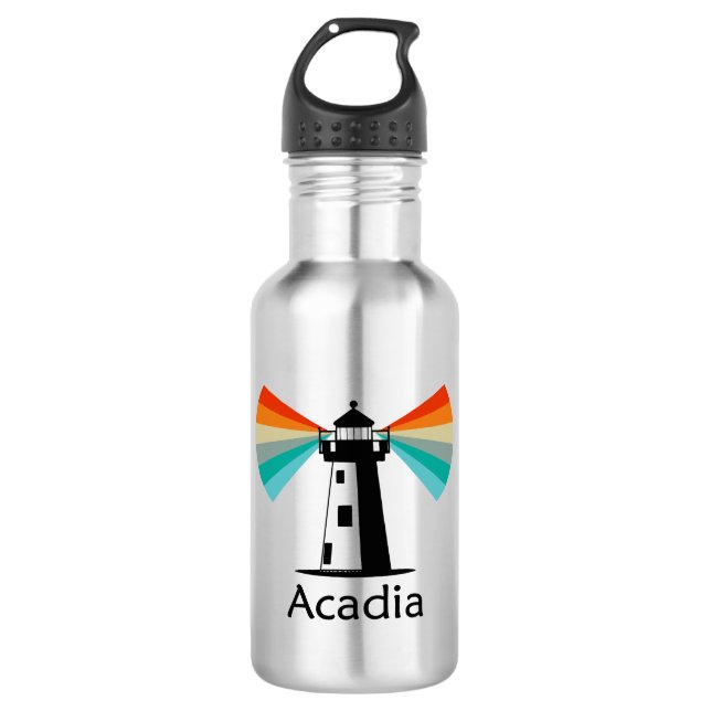 Botella De Agua Faro Arcoiris del Parque Nacional Acadia (Anverso)