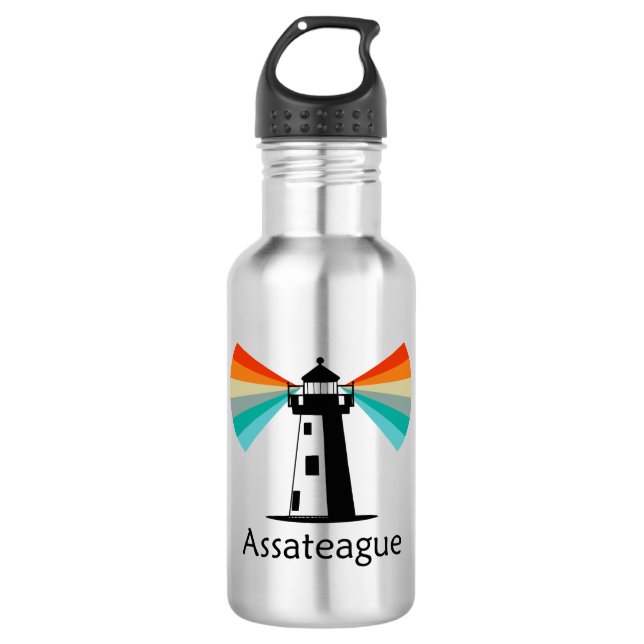 Botella De Agua Faro de Assateague Virginia Arcoíris (Anverso)