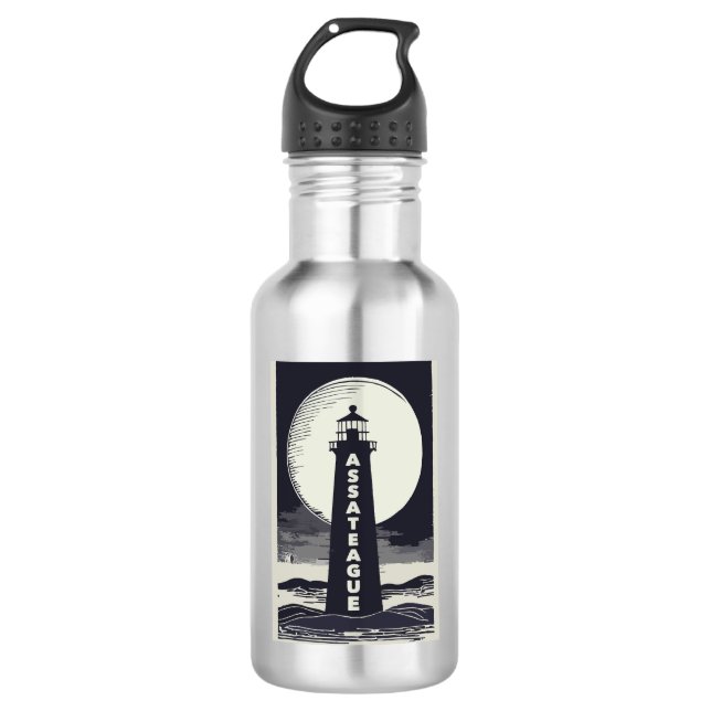 Botella De Agua Faro de Assateague Virginia Moon (Anverso)