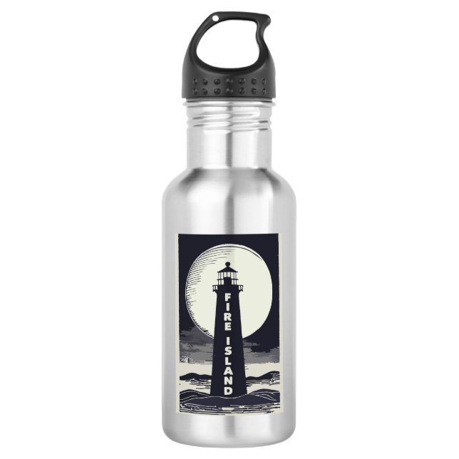 Botella De Agua Faro de Fire Island New York Moon (Anverso)