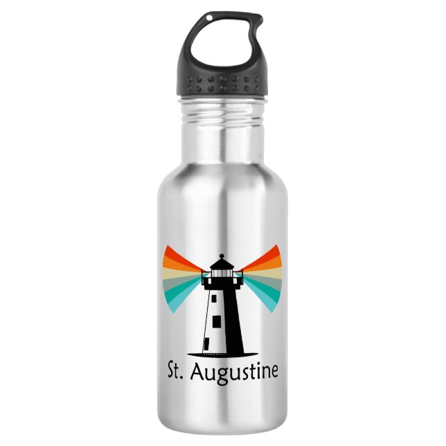 Botella De Agua Faro de St. Augustine Florida Arcoíris (Anverso)