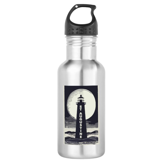 Botella De Agua Faro de St. Augustine Florida Luna (Anverso)