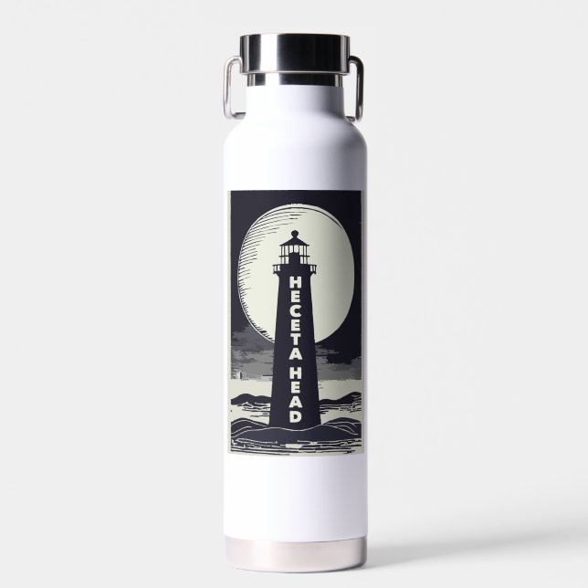 Botella De Agua Faro Heceta Head Oregon Moon (Delantero)
