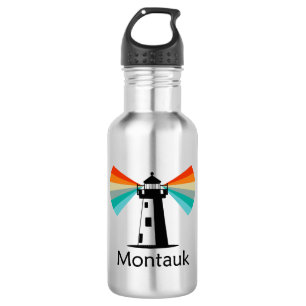 Botella De Agua Faro Montauk Point Nueva York Arcoíris