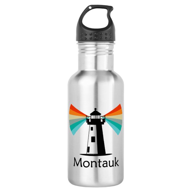 Botella De Agua Faro Montauk Point Nueva York Arcoíris (Anverso)