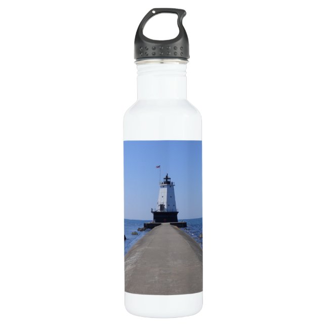 Botella De Agua Faro North Pierhead, Ludington, MI (Anverso)