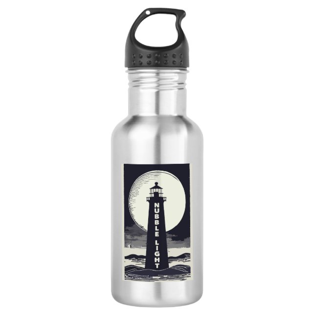 Botella De Agua Faro Nubble Light Maine Luna (Anverso)
