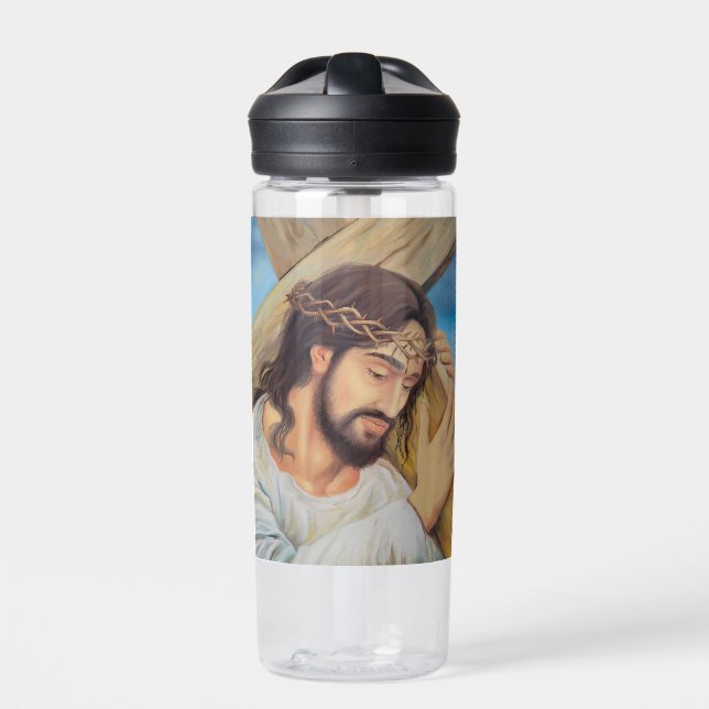 Botella De Agua Fe católica Jesucristo (Delante)