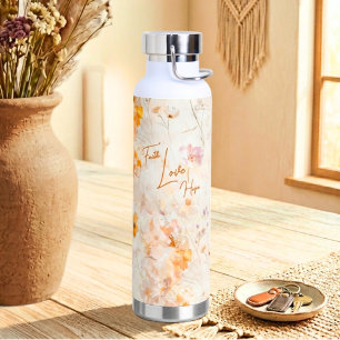 Botella De Agua Fe Esperanza Amor Elegante Floral Acuarela