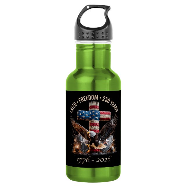 Botella De Agua Fe y Libertad 250 Años (Anverso)