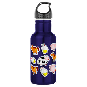 Botella De Agua Felices antecedentes de granja, botella