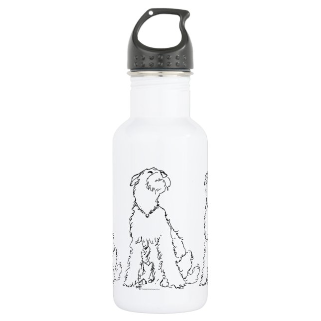 Botella De Agua Felicidad de Airedale, Welsh o Lakeland Terrier (Anverso)
