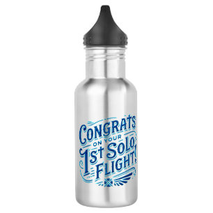Botella De Agua ¡Felicidades por tu primer vuelo individual!