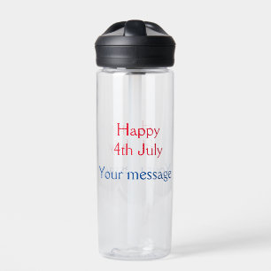 Botella De Agua Feliz 4 de julio día de la independencia añadir no