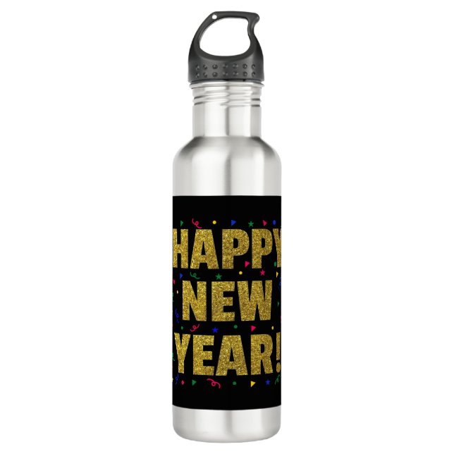 Botella De Agua Feliz Año Nuevo (Anverso)