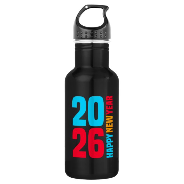 Botella De Agua Feliz Año Nuevo 2026-34568 (Anverso)