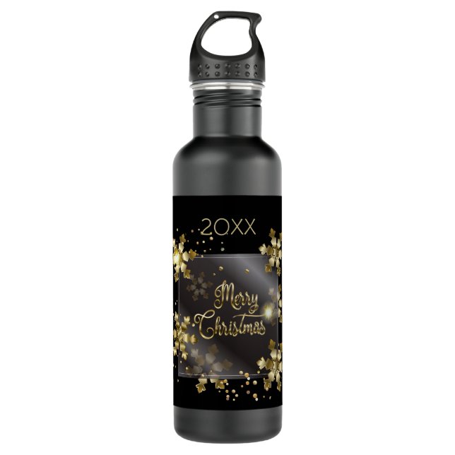 Botella De Agua Feliz Año Nuevo 20XX y lujo para Navidades de oro (Anverso)