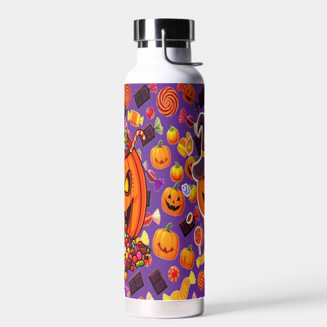 Botella De Agua Feliz arte de la calabaza de Halloween (Izquierdo)