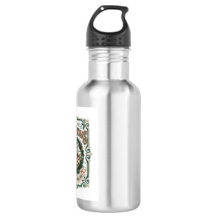 Botella De Agua Feliz Catmas Gato Navidad Camiseta de Arte Vectori