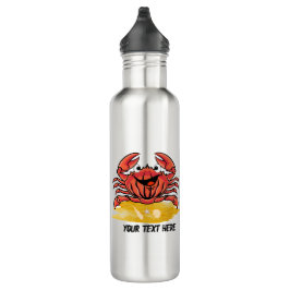 BOTELLA DE AGUA FELIZ CRAB, (EDITABLE)