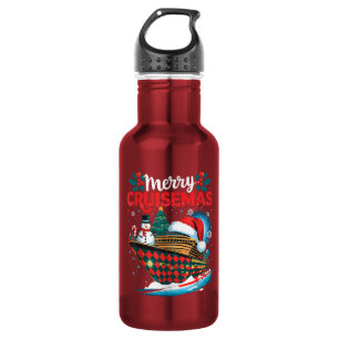 Botella De Agua Feliz Crucero de Navidad Divertida Familia Navidad