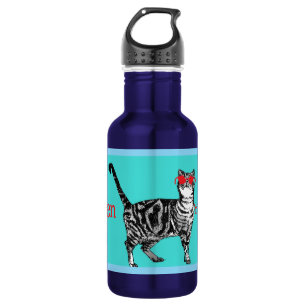 Botella De Agua Feliz cumpleaños a tu esposo de gatos de Tabby en