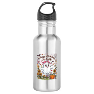 Botella De Agua Feliz Cumpleaños Sra Emily Halloween Fantasma Cala