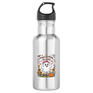 Botella De Agua Feliz Cumpleaños Sra Emily Halloween Fantasma Cala