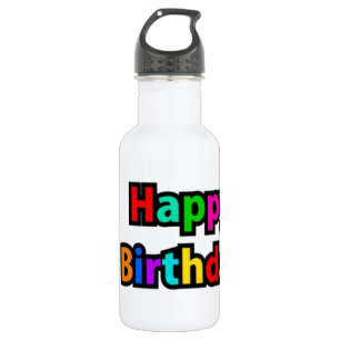 Botella De Agua Feliz Cumpleaños Textos